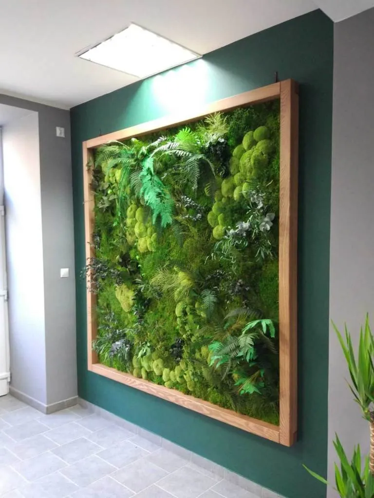 Mech stabilizowany na ścianie jako dekoracja wnętrza